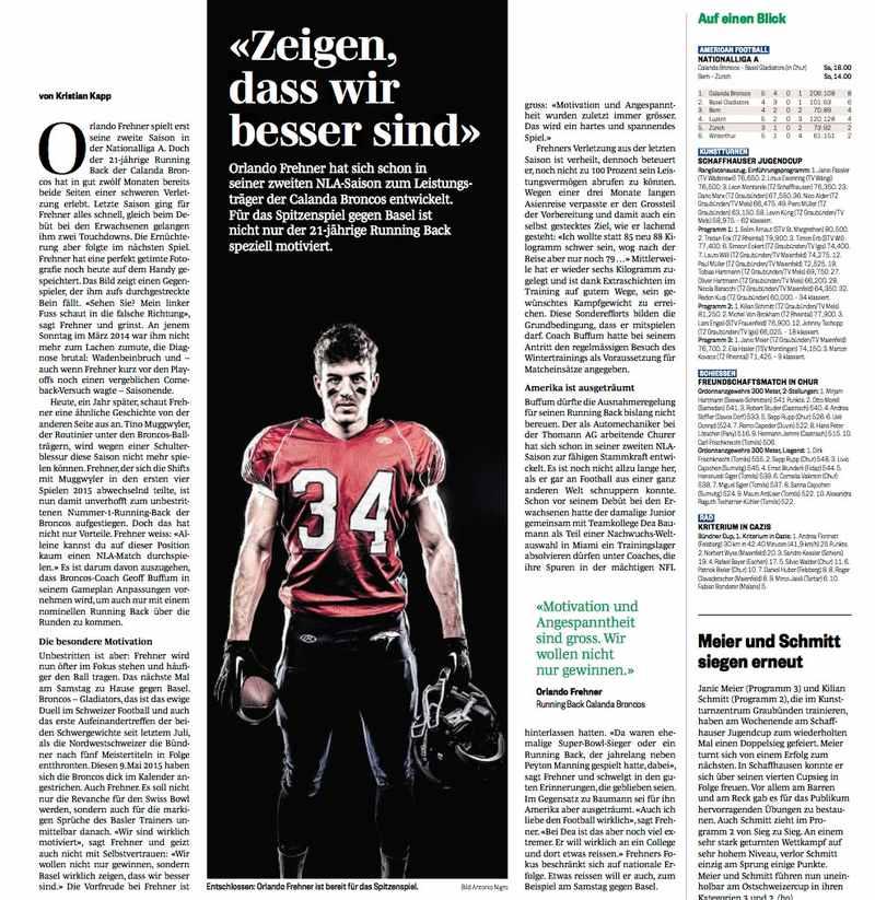 Zeitungsartikel Sportreportage